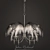 Elegant Brushed Nickel Chandelier with Clear Crystals 3D model small image 2