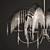 Elegant Brushed Nickel Chandelier with Clear Crystals 3D model small image 3