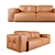 Modern Bergen Sofa in Beige and Black Leather 3D model small image 1