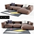 Erba Italia Dylan: Natural Cotton Upholstered Sofa 3D model small image 1