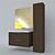 Modern Bathroom Furniture Set with Mirror 3D model small image 1