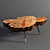 Natural Wood Slab Coffee Table 3D model small image 1