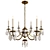 Elegant Gilded Iron Chandelier 3D model small image 1