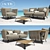 Outdoor Welcome Ropes Set: Sofa, Armchair & Coffee Table 3D model small image 2