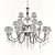 Elegant Black Beaded Chandelier 3D model small image 2