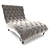 Elegant Silver Tufted Chaise 3D model small image 1