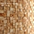 Wooden Mosaic Art Wall 3D model small image 1