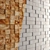 Wooden Mosaic Art Wall 3D model small image 3