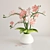 Elegant Pink White Blooms 3D model small image 1