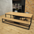 Modern Ash Wood Table and Bench 3D model small image 3