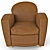 Elegant Relaxation Armchair 3D model small image 1
