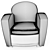 Elegant Relaxation Armchair 3D model small image 3
