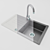 Stainless Steel Kitchen Sink 3D model small image 2