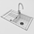 Stainless Steel Kitchen Sink 3D model small image 3