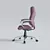 Elegant Leather Office Chair 3D model small image 2