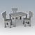 Mammut Kids Furniture Set: Table & Chairs 3D model small image 2
