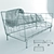 Sleek Metal & Fabric Sofa 3D model small image 3