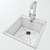 Shiny Chrome Kitchen Sink 3D model small image 2