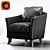 Dark Brown Faux Leather Accent Chair 3D model small image 1