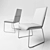 Rolf Benz 626 Stul_Ku Chair - 87cm Height, 48cm Seat Height, 44cm Seat Depth 3D model small image 2