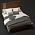 Modern Fabric and Wood Bed Frame 3D model small image 1