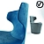 Sleek Modern Chair 3D model small image 2