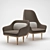 StellarWorks Lunar High Lounge Chair: Sleek and Sophisticated 3D model small image 1