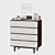 Zuo LA Walnut & White High Chest 3D model small image 1