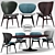 Baxter Table & Chairs Set 3D model small image 1