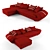 Red Modern Sectional Sofa 3D model small image 1