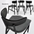 Modern Dining Set: Gaudi Table + Alina Chairs 3D model small image 2