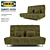 RelaxMax 3-Seat Sofa Bed: Ol' Green Comfort 3D model small image 1