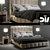 Luxury DV Home Collection Bed 3D model small image 1