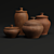 Natural Clay Tableware Set 3D model small image 2