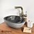 Natural Stone Sink Set with Teak House Cabinet & Lemark Mixer 3D model small image 2