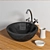 Teak House Marble Sink: Round White/Black/Onyx, Lombok 110 Cupboard & Lemark Mixer 3D model small image 2