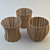 Natural Rattan Baskets: Rustic Storage Solution 3D model small image 1