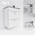 Modern Roca Debba Sink with Vanity 3D model small image 2