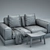 Flexform Big Bob: Stylish and Spacious 3-Seater Sofa 3D model small image 3
