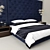 Custom Tufted Platform Bed 3D model small image 2