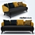 Elegant Aries 2.5-Seat Sofa 3D model small image 1