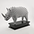 Metal Rhino Figurine 3D model small image 3