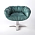  Elegantly Designed Green Leather Chair 3D model small image 1