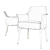 Elegant Walnut Armchair 3D model small image 2
