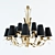 Golden Steel and Black Silk Chandelier 3D model small image 1