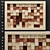 Wood Mosaic Panel: Exquisite Artistry 3D model small image 1