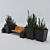 Architectural Bench & Plant Duo 3D model small image 1