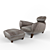 Linley Aston Chair and Footstool Set 3D model small image 2