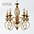 Elegant Ivory and Antique Bronze Chandelier 3D model small image 1