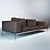 Luxury Leather Sofa 3D model small image 1